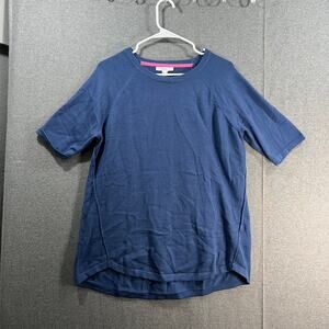 Isaac Mizrahi Live! Soho Elbow Sleeve Sweater Pullover Evening Blue, Small